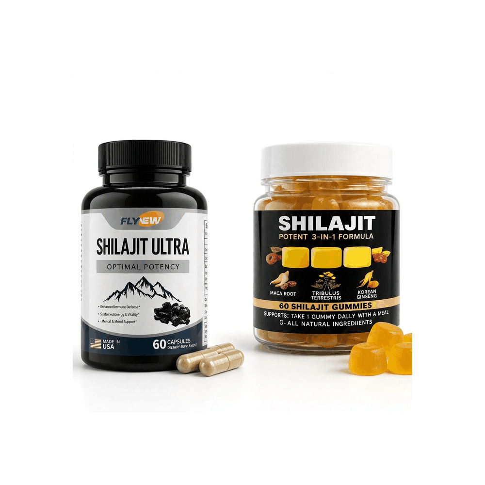 Combo Shilajit: Cápsulas Ultra + Gomitas (60+60)